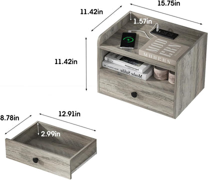 Cavina Floating Night stands Set of 2 Modern with Drawer