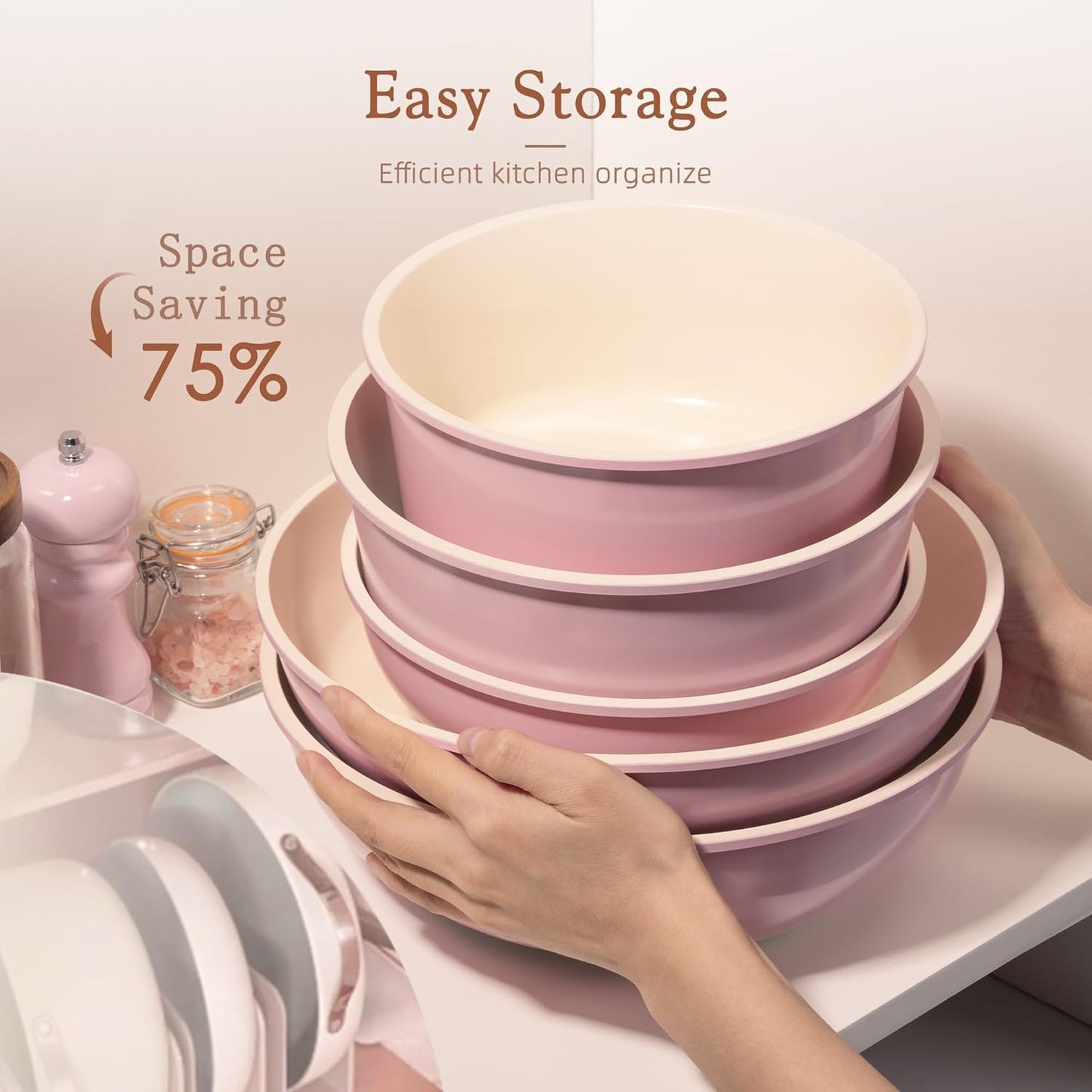 Cavina Modern 20-Piece Ceramic Ceramic Nonstick Pots and Pans Set