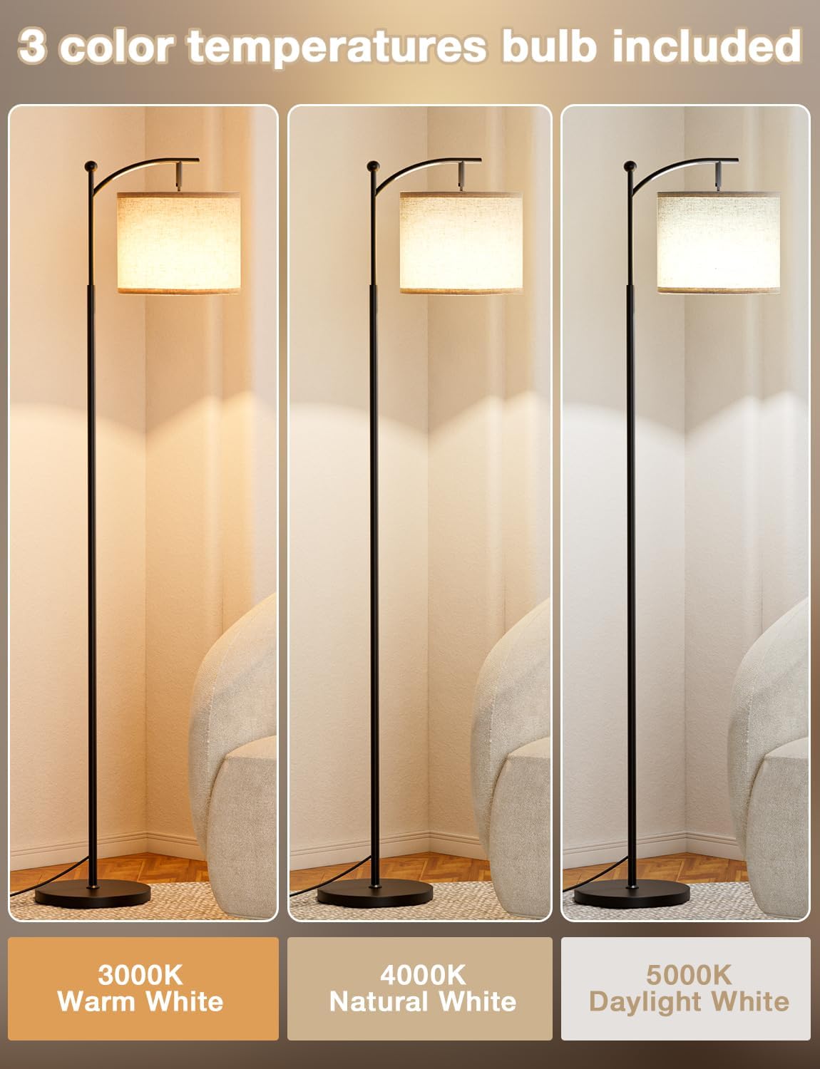 Aria Minimalist Floor Lamp or The Harrison Adjustable Floor Lamp