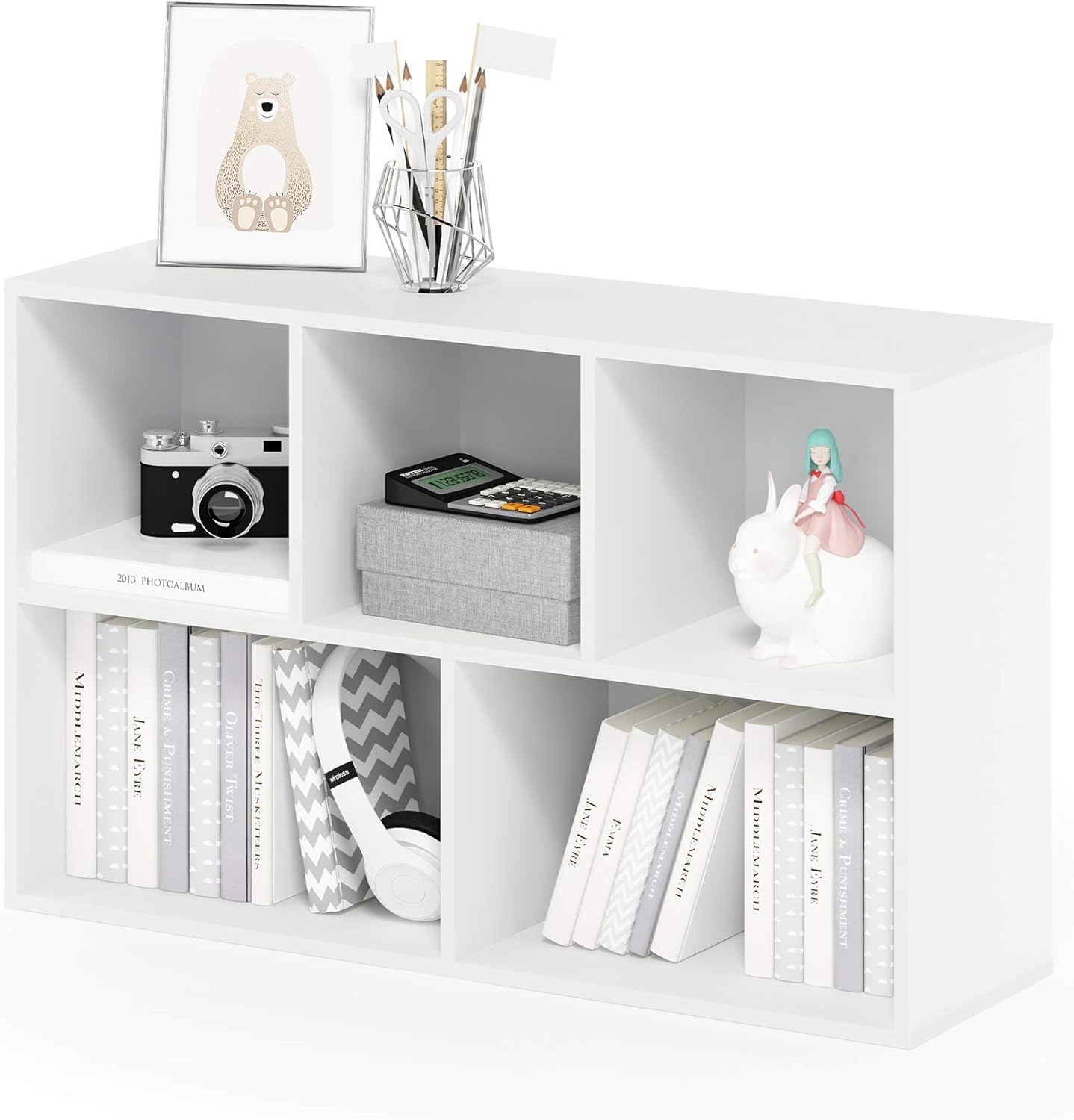 Cavina Book Shelf  5-Cube Bookshelf, Reversible Bookcase