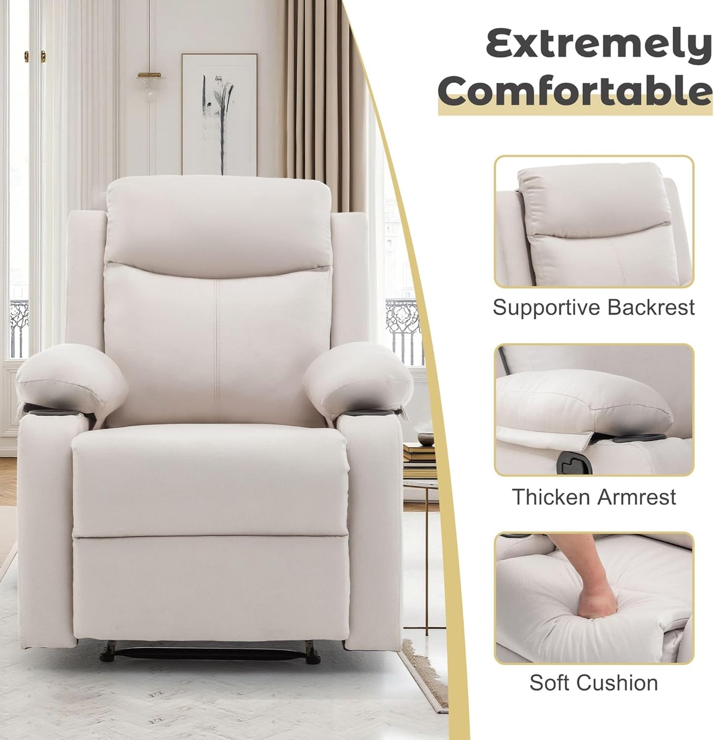 Cavina Deluxe Living Room & Nursery Recliner Chair