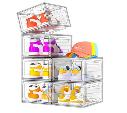 Shoe Organizer with Magnetic Door 6 Pack