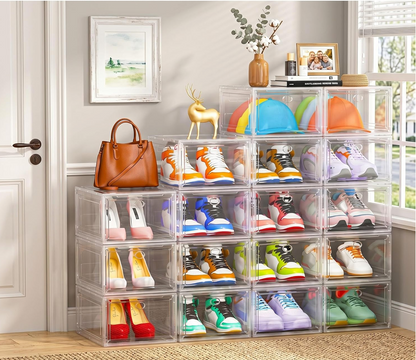 Shoe Organizer with Magnetic Door 6 Pack