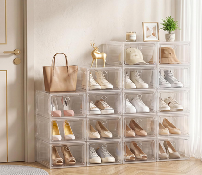 Shoe Organizer with Magnetic Door 6 Pack
