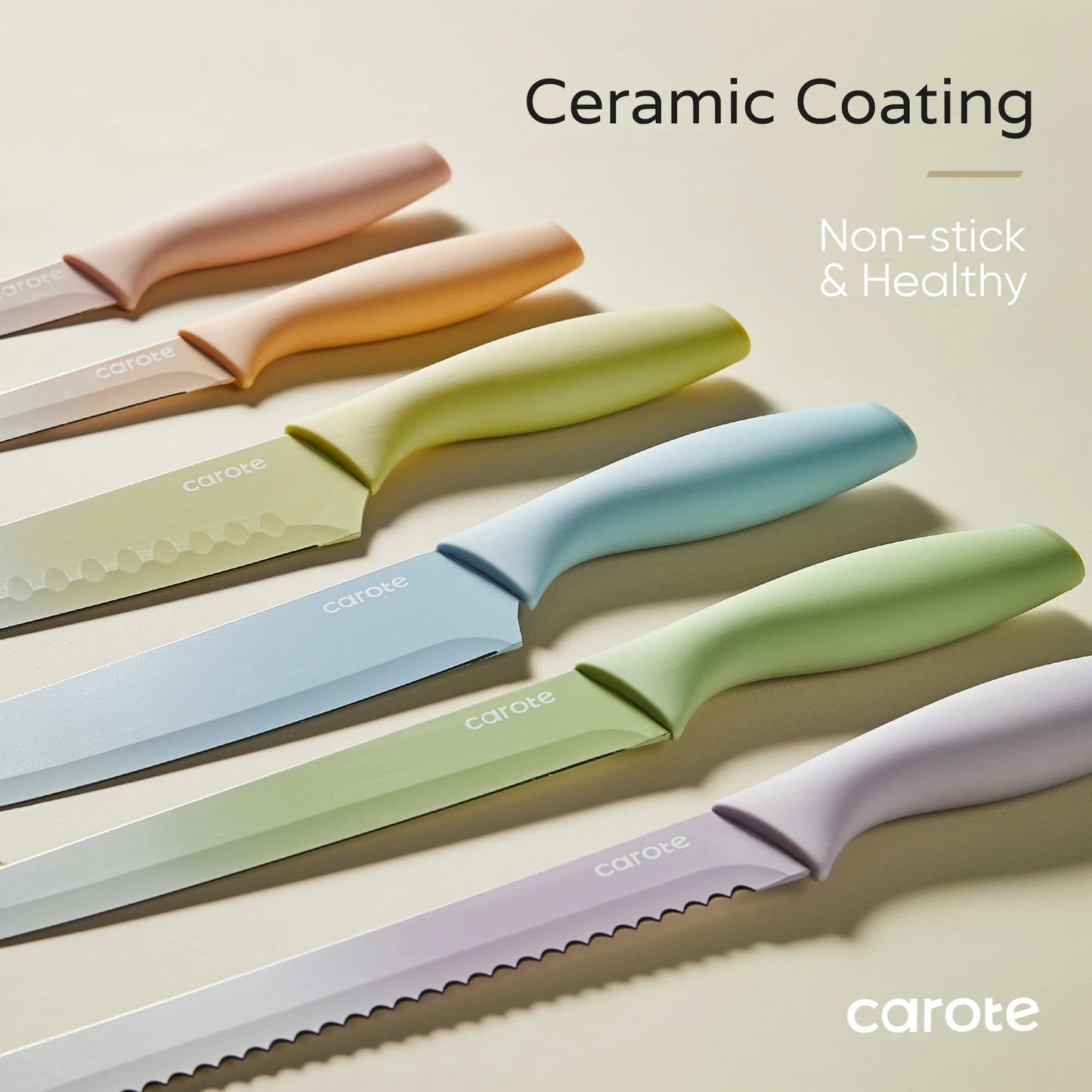 Cavina Essential Kitchen Ceramic-Coated Knife Set